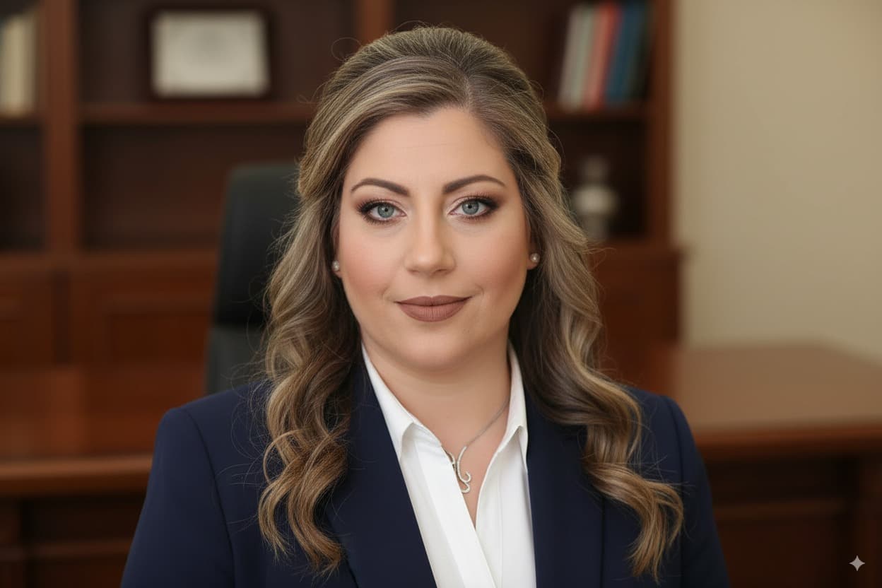 Επιβλητικό γραφείο δικηγόρου με σύγχρονη αρχιτεκτονική και νομική βιβλιοθήκη